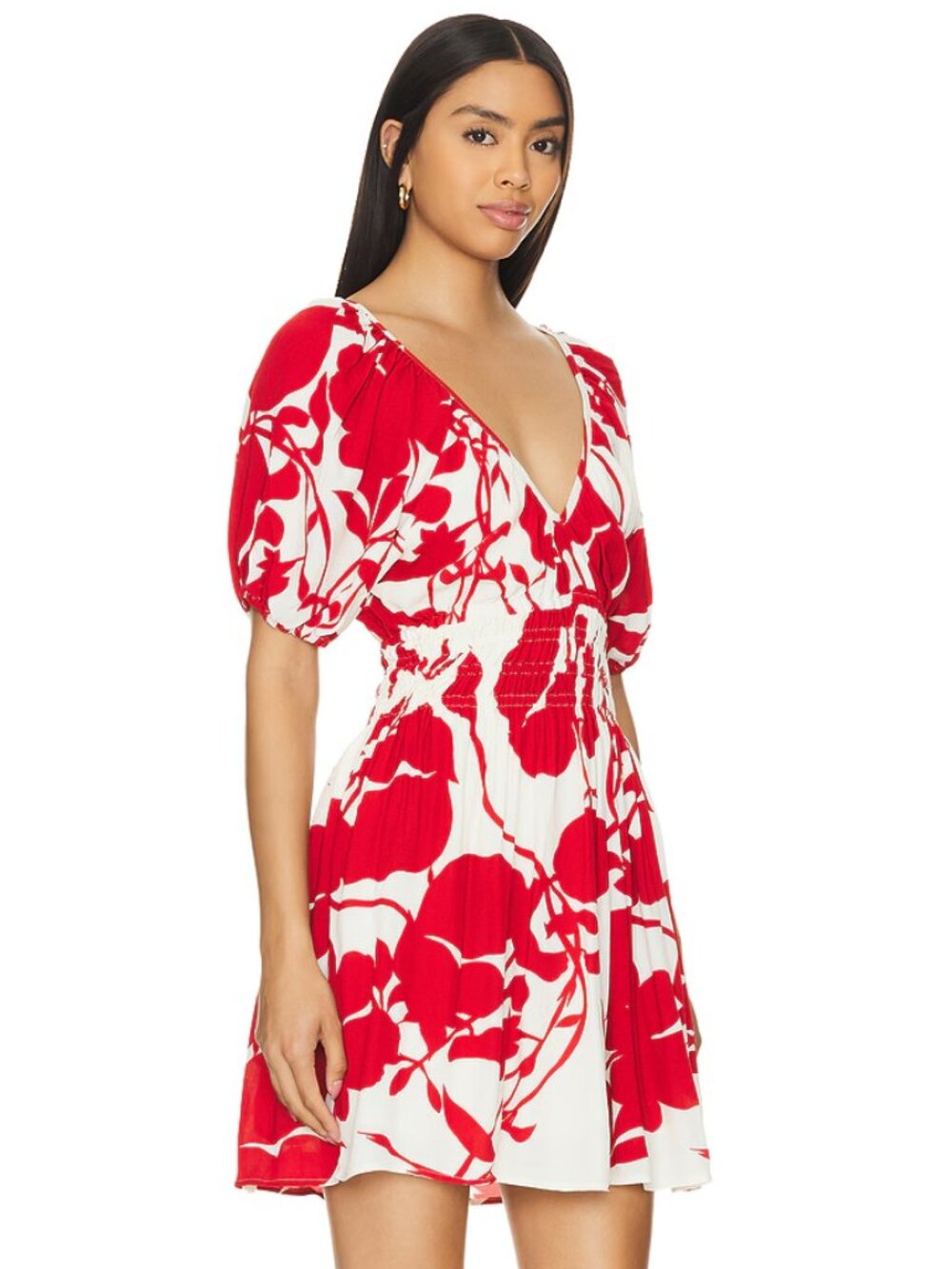 Faithfull The Brand x REVOLVE Salone Mini Dress in Red Floral size 4